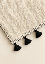 blanket stitch tasseled guest towel