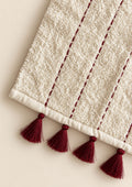 dashed stitch tasseled guest towel